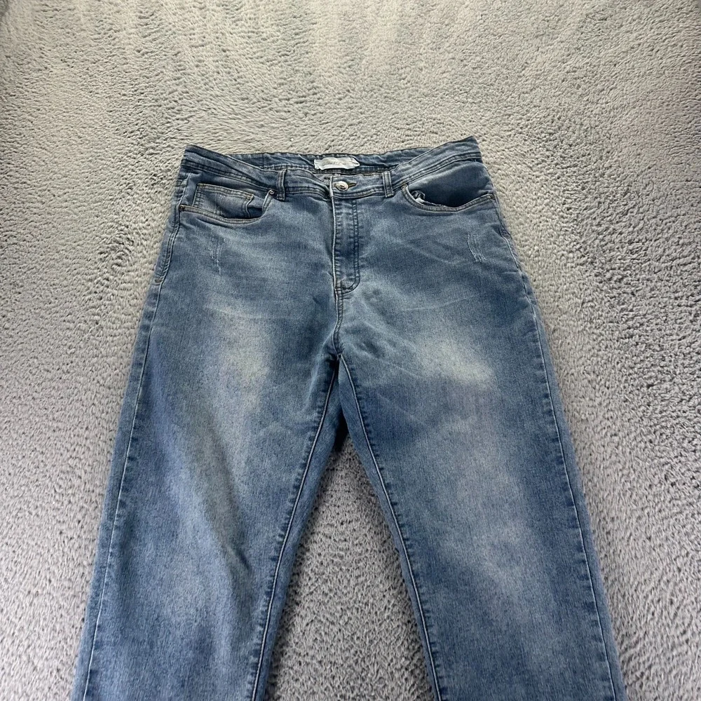 Stitches & Rivets Jeans Mens 40x32 Blue Cotton Denim Straight Leg Workwear Faded